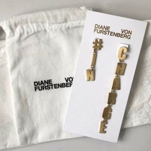 #In Charge DVF Gold Drop Earrings